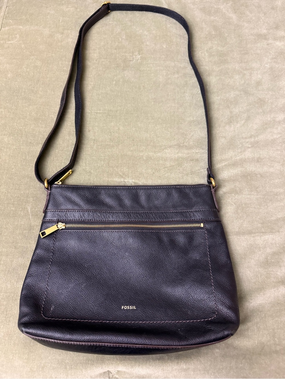 Fossil Felicity Black Leather Crossbody Bag #OSP